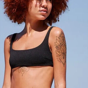 Haight Black Crepe Thidu Bikini Top Sz S NWT